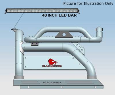 Black Horse Off Road - ATLAS Roll Bar Ladder Rack With 40" LED Light Bar-Black-Colorado/Canyon|Black Horse Off Road - Image 7