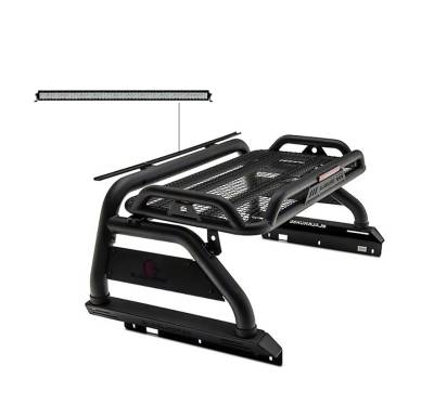 ATLAS Roll Bar Ladder Rack With 40" LED Light Bar-Black-2005-2021 Nissan Frontier|Black Horse Off Road