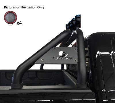 Black Horse Off Road - CLASSIC Roll Bar With 2 Sets of 5.3" Red Trim Rings LED Flood Lights-Black-2005-2021 Nissan Frontier|Black Horse Off Road - Image 11