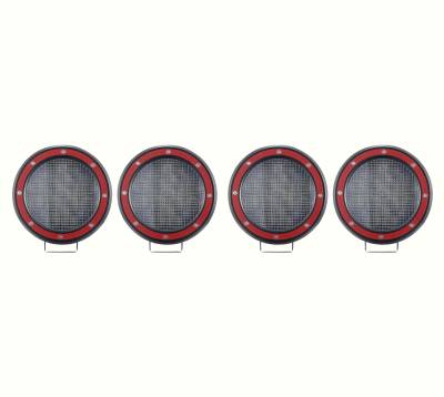 Black Horse Off Road - CLASSIC Roll Bar With 2 Sets of 5.3" Red Trim Rings LED Flood Lights-Black-2005-2021 Nissan Frontier|Black Horse Off Road - Image 14