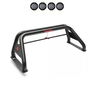 Black Horse Off Road - CLASSIC Roll Bar With 2 Set of 5.3".Black Trim Rings LED Flood Lights-Black-Dodge/Ram 2500/3500, Chevrolet/GMC Silverado/Sierra 1500/2500 HD/3500/3500 HD, Ford F-150, Toyota Tundra, Nissan Titan|Black Horse Off Road - Image 14