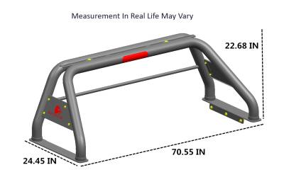 Black Horse Off Road - CLASSIC Roll Bar With 2 Set of 5.3".Black Trim Rings LED Flood Lights-Black-Dodge/Ram 2500/3500, Chevrolet/GMC Silverado/Sierra 1500/2500 HD/3500/3500 HD, Ford F-150, Toyota Tundra, Nissan Titan|Black Horse Off Road - Image 18