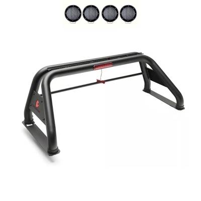 CLASSIC Roll Bar With 2 Set of 5.3".Black Trim Rings LED Flood Lights-Black-Colorado/Canyon/Tacoma|Black Horse Off Road