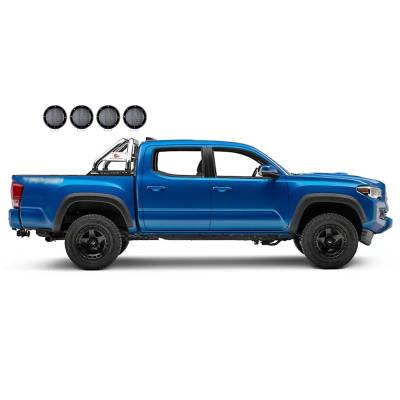 Black Horse Off Road - CLASSIC Roll Bar With 2 Set of 5.3".Black Trim Rings LED Flood Lights-Stainless Steel-2005-2021 Nissan Frontier|Black Horse Off Road - Image 9