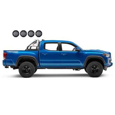 Black Horse Off Road - CLASSIC Roll Bar With 2 Set of 5.3".Black Trim Rings LED Flood Lights-Stainless Steel-2019-2024 Ford Ranger|Black Horse Off Road - Image 9