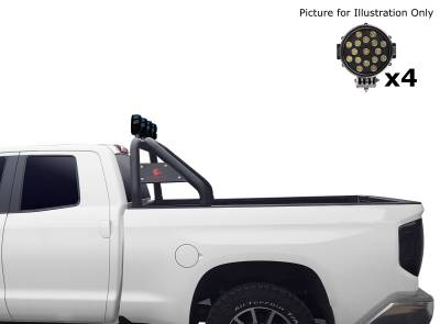 Black Horse Off Road - CLASSIC Roll Bar With 2 pairs of 7.0" Black Trim Rings LED Flood Lights-Black-2005-2021 Nissan Frontier|Black Horse Off Road - Image 9