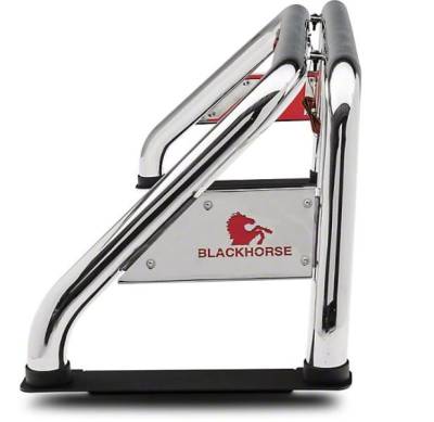 Black Horse Off Road - CLASSIC Roll Bar With 2 pairs of 7.0" Red Trim Rings LED Flood Lights-Stainless Steel-Nissan Titan, Dodge/Ram 2500/3500, Chevrolet/GMC Silverado/Sierra 1500/2500 HD/3500/3500 HD, Ford F-150, Toyota Tundra|Black Horse Off Road - Image 5