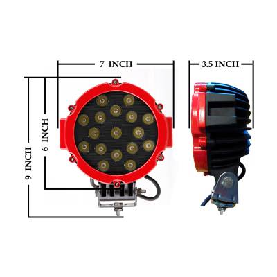 Black Horse Off Road - CLASSIC Roll Bar With 2 pairs of 7.0" Red Trim Rings LED Flood Lights-Stainless Steel-Canyon/Colorado|Black Horse Off Road - Image 13
