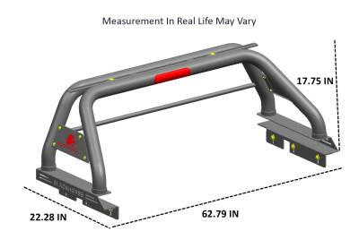 Black Horse Off Road - CLASSIC Roll Bar With 40" LED Light Bar-Black-2005-2021 Nissan Frontier|Black Horse Off Road - Image 7