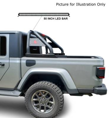 Black Horse Off Road - CLASSIC Roll Bar With 40" LED Light Bar-Black-2020-2024 Jeep Gladiator|Black Horse Off Road - Image 6