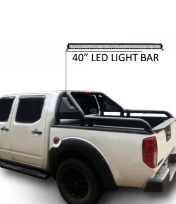 Black Horse Off Road - GLADIATOR Roll Bar Ladder Rack With 40" LED Light Bar-Black-2005-2021 Nissan Frontier|Black Horse Off Road - Image 4