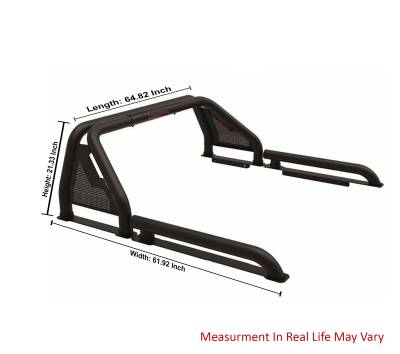 Black Horse Off Road - GLADIATOR Roll Bar Ladder Rack With 2 pairs of 7.0" Red Trim Rings LED Flood Lights-Black-2005-2021 Nissan Frontier|Black Horse Off Road - Image 9