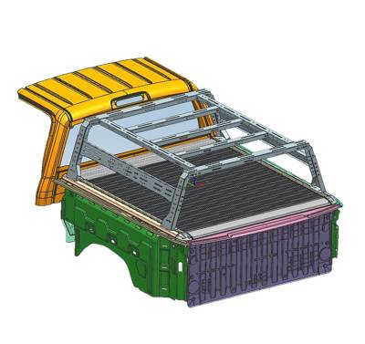 Black Horse Off Road - TRAVELER OVERLAND UTILITY Bed Rack -Black-800 Lbs Capacity-2015-2024 Chevrolet Colorado|2005-2024 Toyota Tacoma|2019-2024 Ford Ranger|2005-2024 Nissan Frontier|Black Horse Off Road - Image 2
