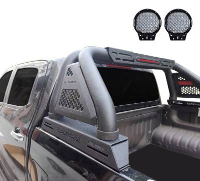 Black Horse Off Road - CLASSIC Pro Roll Bar With Set of 9" Black Round LED Light-Textured Black-2005-2021 Nissan Frontier|Black Horse Off Road - Image 7