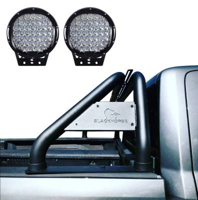 Black Horse Off Road - CLASSIC Roll Bar With Set of 9" Black Round LED Light-Black-Ram 1500/1500|Black Horse Off Road - Image 6