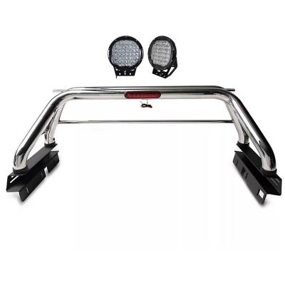 Black Horse Off Road - CLASSIC Roll Bar With Set of 9" Black Round LED Light-Stainless Steel-2019-2024 Ford Ranger|Black Horse Off Road - Image 11