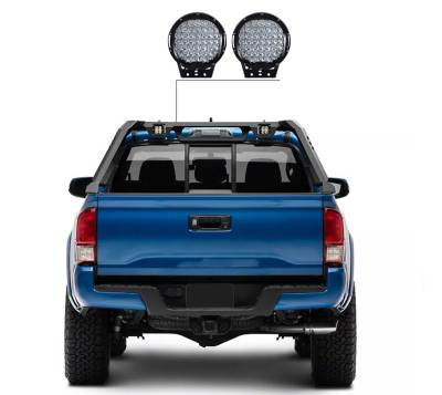 Black Horse Off Road - VIGOR Roll Bar With Set of 9" Black Round LED Light-Black-2005-2024 Toyota Tacoma|Black Horse Off Road - Image 7