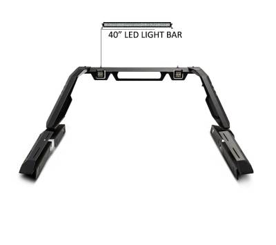 Black Horse Off Road - VIGOR Roll Bar With 40" LED Light Bar-Black-2005-2024 Toyota Tacoma|Black Horse Off Road - Image 7