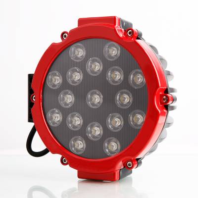 Black Horse Off Road - WARRIOR Roll Bar With 2 pairs of 7.0" Red Trim Rings LED Flood Lights-Black-Silverado/Sierra 14+,Ford F-150 15+,Dodge Ram 15+|Black Horse Off Road - Image 11