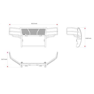 Black Horse Off Road - RUGGED HD Grille Guard-Black-Silverado 3500 HD/Silverado 2500 HD|Black Horse Off Road - Image 5