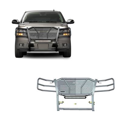 RUGGED Heavy Duty Grille Guard With 20" Double Row LED Light-Black-Tahoe/Suburban 1500/Avalanche|Black Horse Off Road