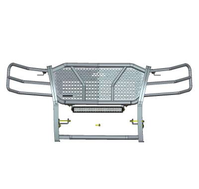 Black Horse Off Road - RUGGED Heavy Duty Grille Guard With 20" Double Row LED Light-Black-Tahoe/Suburban 1500/Avalanche|Black Horse Off Road - Image 3