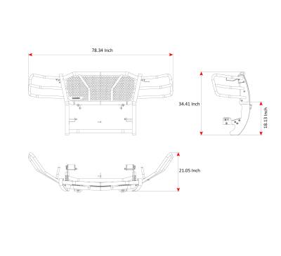 Black Horse Off Road - RUGGED Heavy Duty Grille Guard With 20" Double Row LED Light-Black-Tahoe/Suburban 1500/Avalanche|Black Horse Off Road - Image 12