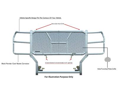 RUGGED HD Grille Guard-Black-2023-2025 Ford F-250/F-350/F-450/F-550Super Duty|Black Horse Off Road - Image 4