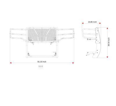 Black Horse Off Road - RUGGED Heavy Duty Grille Guard With Single Row LED Light-Black-Sierra 2500 HD/Sierra 3500 HD|Black Horse Off Road - Image 10