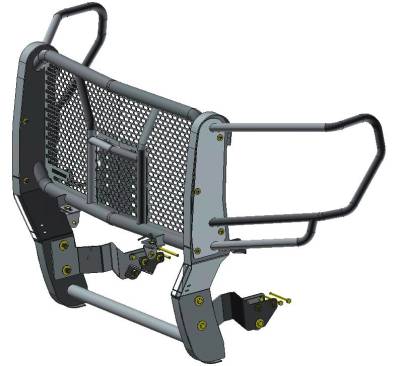 Black Horse Off Road - RUGGED Heavy Duty Grille Guard With 20" Double Row LED Light-Black-Sierra 2500 HD/Sierra 3500 HD|Black Horse Off Road - Image 8