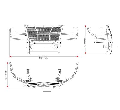 Black Horse Off Road - RUGGED Heavy Duty Grille Guard With 20" Double Row LED Light-Black-2017-2024 Nissan Titan|Black Horse Off Road - Image 10