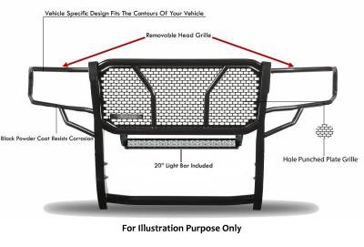 Black Horse Off Road - RUGGED Heavy Duty Grille Guard With 20" Double Row LED Light-Black-2005-2015 Toyota Tacoma|Black Horse Off Road - Image 4