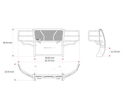 Black Horse Off Road - RUGGED Heavy Duty Grille Guard With Set of 7.0" Black Trim Rings LED Flood Lights-Black-Silverado 1500 LD/Silverado 1500|Black Horse Off Road - Image 8