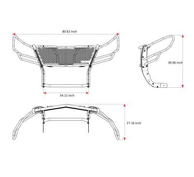 Black Horse Off Road - RUGGED Heavy Duty Grille Guard With Set of 7.0" Red Trim Rings LED Flood Lights-Black-2019-2025 Dodge Sprinter 1500-2500-3500/2019-2025-Benz Sprinter 1500-2500-3500|Black Horse Off Road - Image 11