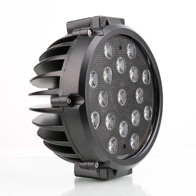 Black Horse Off Road - RUGGED Heavy Duty Grille Guard With Set of 7.0" Black Trim Rings LED Flood Lights-Black-2018-2024 Ford Expedition|Black Horse Off Road - Image 9