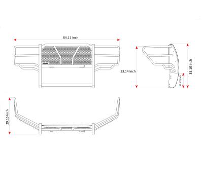 Black Horse Off Road - RUGGED Heavy Duty Grille Guard With Set of 7.0" Red Trim Rings LED Flood Lights-Black-F-250/F-350/F-450/F-550 SD|Black Horse Off Road - Image 11