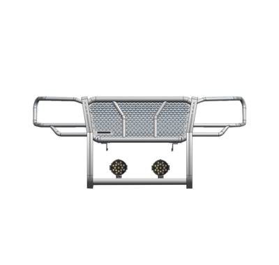 Black Horse Off Road - RUGGED Heavy Duty Grille Guard With Set of 7.0" Black Trim Rings LED Flood Lights-Black-2005-2015 Toyota Tacoma|Black Horse Off Road - Image 3