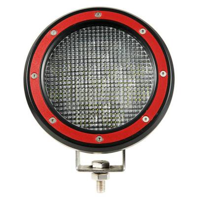 Black Horse Off Road - RUGGED Heavy Duty Grille Guard With Set of 5.3" Red Trim Rings LED Flood Lights-Black-2007-2013 Chevrolet Silverado 1500|Black Horse Off Road - Image 9