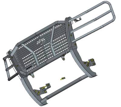 Black Horse Off Road - RUGGED Heavy Duty Grille Guard With Set of 5.3" Red Trim Rings LED Flood Lights-Black-Tahoe/Suburban 1500/Avalanche|Black Horse Off Road - Image 5