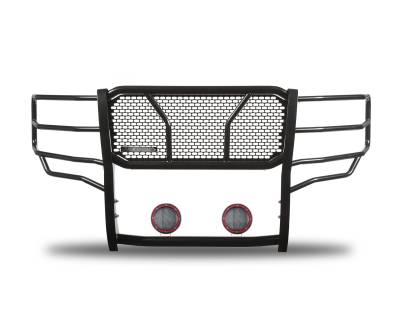 Black Horse Off Road - RUGGED Heavy Duty Grille Guard With Set of 5.3" Red Trim Rings LED Flood Lights-Black-Ram 2500/Ram 3500/2500/3500|Black Horse Off Road - Image 4