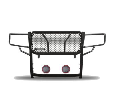 Black Horse Off Road - RUGGED Heavy Duty Grille Guard With Set of 5.3" Red Trim Rings LED Flood Lights-Black-2009-2014 Ford F-150|Black Horse Off Road - Image 3