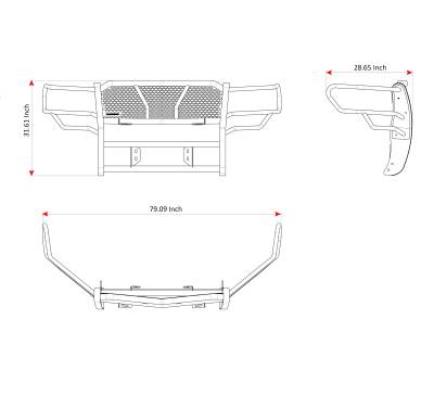 Black Horse Off Road - RUGGED Heavy Duty Grille Guard With Set of 5.3" Red Trim Rings LED Flood Lights-Black-2009-2014 Ford F-150|Black Horse Off Road - Image 12