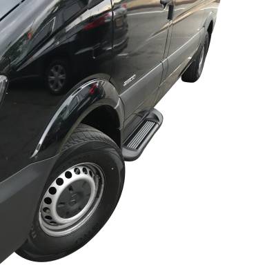 TRANSPORTER Running Boards-Black-03-14 Chevrolet Express 1500/03-24 Chevrolet Express 2500|3500/09-24 Chevrolet Express 4500/2003-2014 GMC Savana 1500/03-24 GMC Savana 2500|3500/09-24 GMC Savana 4500|Black Horse Off Road