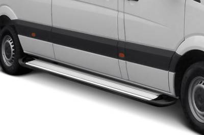 TRANSPORTER Running Boards-Silver-Dodge,Freightliner and mercedes sprinter|Black Horse Off Road