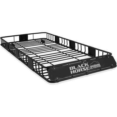 Black Horse Off Road - Black Horse 84"x39"x6" Traveler Roof Rack Cargo Carrier Basket, Heavy Duty Weather Resistant Luggage & Camping Gear Storage for Car, Truck or SUV Transport, 200 lbs capacity. - Image 2