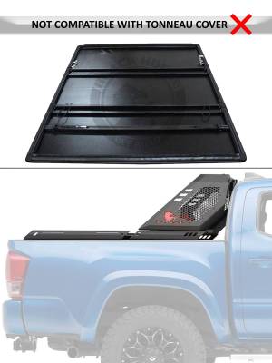 Black Horse Off Road - VIGOR Roll Bar Ladder Rack-Black-2020-2025 Jeep Gladiator|Black Horse Off Road - Image 3
