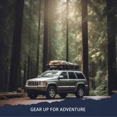 Black Horse Off Road - Copy of Black Horse 84"x39""x6" Outdoor VOYAGER Roof Top Cargo Basket, Heavy Duty Weather Resistant Luggage & Camping Gear Storage for Car, Truck or SUV Transport, 200 lbs capacity. - Image 5