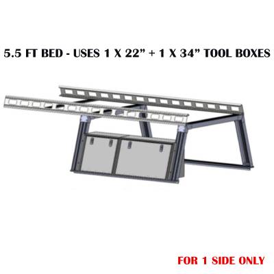 Black Horse Off Road - Base K2 Over Cab Rack for All 1/2 Ton and 3/4 Ton Trucks with 5.5 Foot Bed|Black Horse Off Road - Image 2