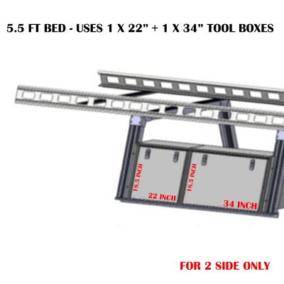 Base K2 Over Cab Rack for All 1/2 Ton and 3/4 Ton Trucks with 5.5 Foot Bed|Black Horse Off Road