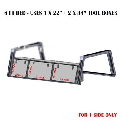 Base K2 Rack for All 1/2 Ton and 3/4 Ton Trucks with 8 Foot Bed|Black Horse Off Road